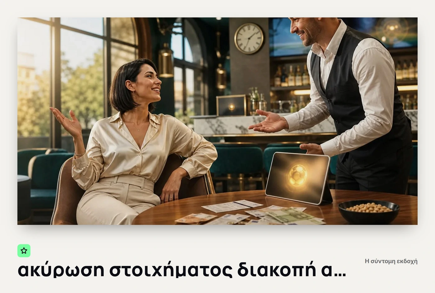 ακύρωση στοιχήματος διακοπή αγώνα