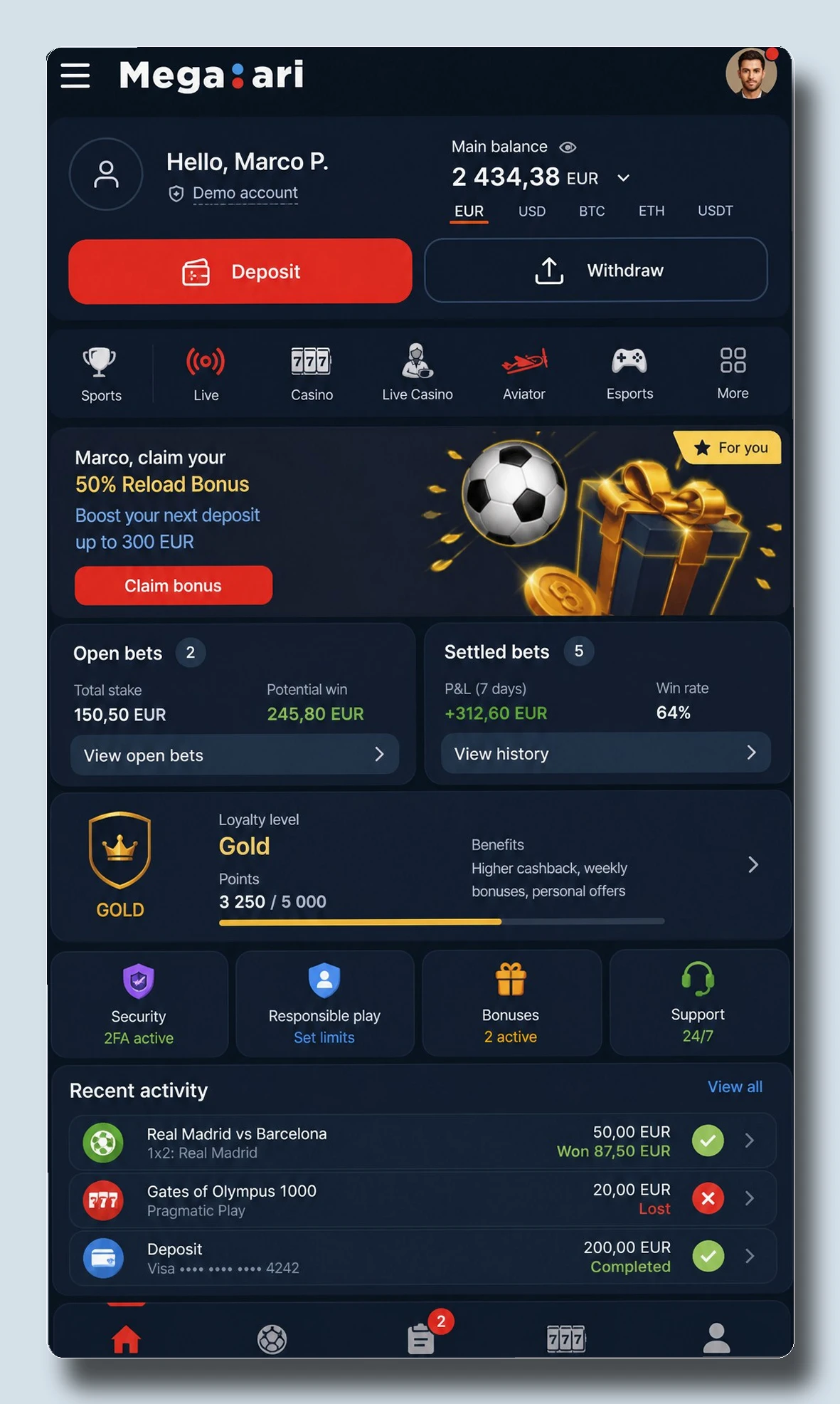 Megapari — καλύτερα online casino με γρήγορες αναλήψεις